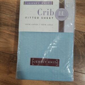 Jersey Knit Crib Fitted Sheet - Aqua